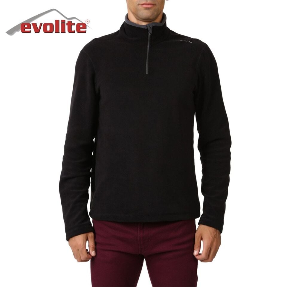 Evolite Fuga Erkek Mikro Polar Sweater - Siyah