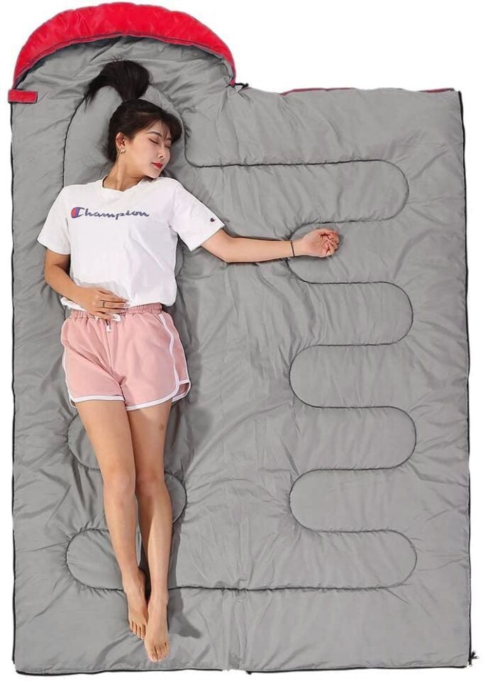 Evolite Camper Pro SQ Birleştirilebilir 2 Kişilik Uyku Tulumu - Kırmızı