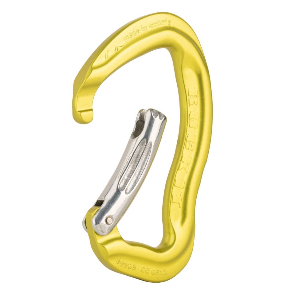 AUSTRIALPIN KG06BC-Y ROCKIT alloy bent snapgate Kilitsiz Karabina Sarı